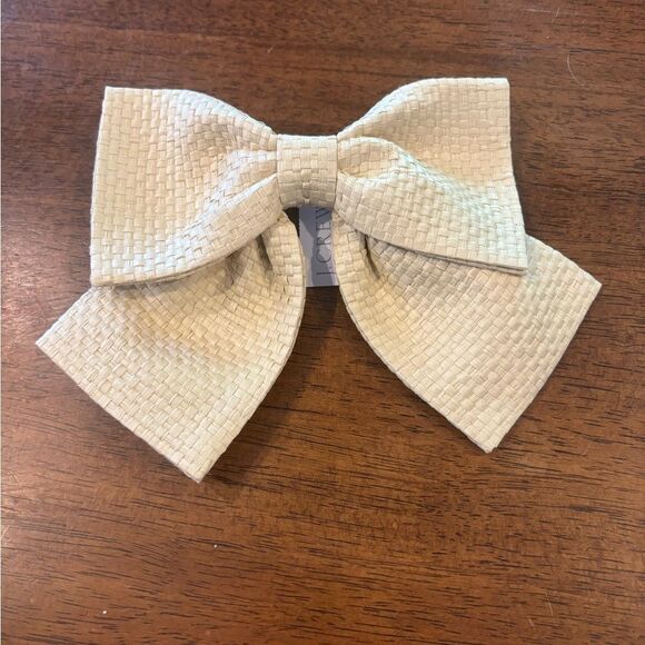 J. Crew Cream Woven Hair Bow - Picture 2 of 4